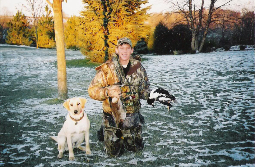 Brady Miller with his dog Drake Brady Miller with his dog Drake