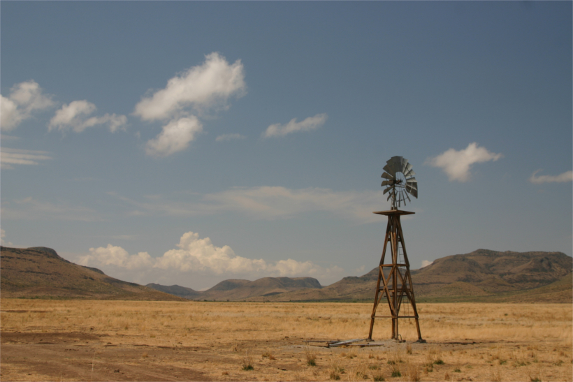 Windmill in the desert Windmill in the desert
