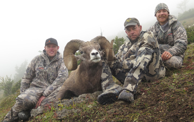 Dustin Roe and Nathan French guided client to this Rocky mountain bighorn sheep Dustin Roe and Nathan French guided client to this Rocky mountain bighorn sheep