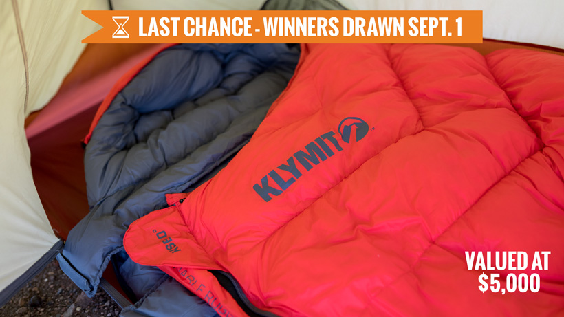 Klymit KSB zero degree sleeping bag giveaway last chance Klymit KSB zero degree sleeping bag giveaway last chance