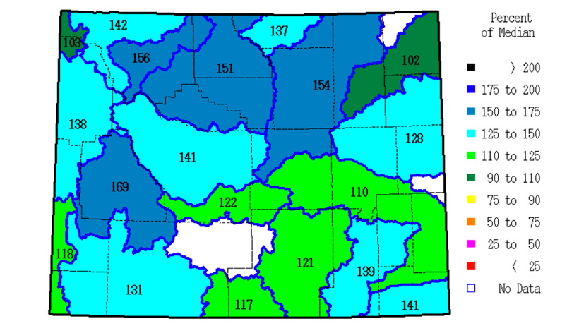 March 2014 snow water equivalent for Wyoming March 2014 snow water equivalent for Wyoming