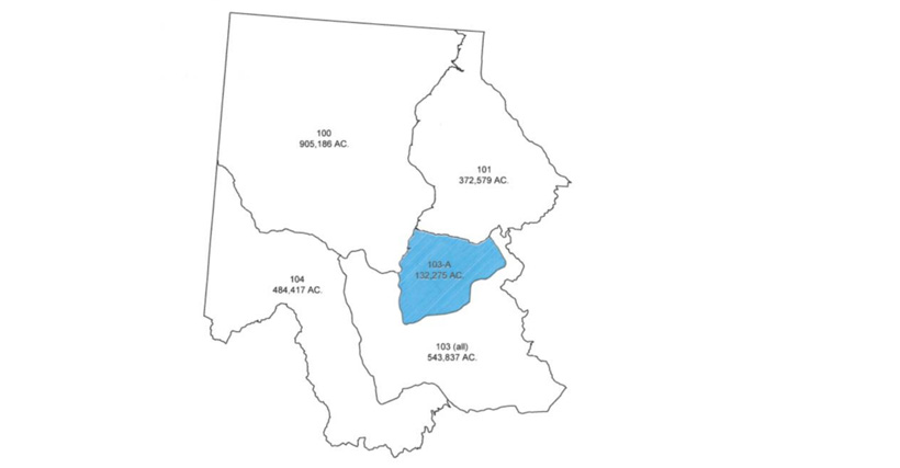 Proposed Hunting District 103 mule deer permit area Proposed Hunting District 103 mule deer permit area
