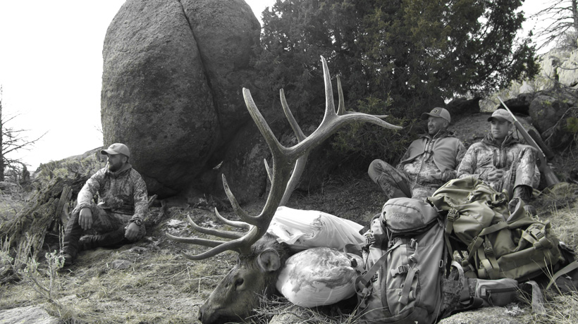 Randy Newberg with a Wyoming bull elk Randy Newberg with a Wyoming bull elk