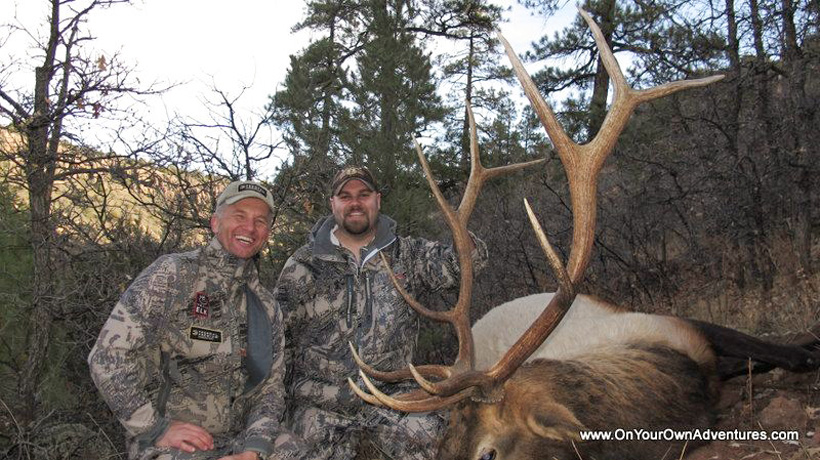 Randy Newberg and Lee Havemeier with an Arizona bull elk Randy Newberg and Lee Havemeier with an Arizona bull elk