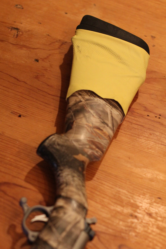 Rubber glove on the stock Rubber glove on the stock