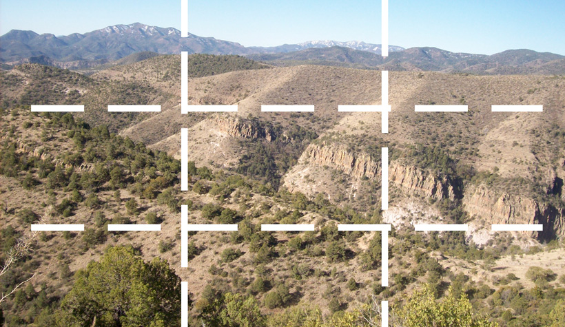 Rule of thirds gridline for glassing high mountain desert Rule of thirds gridline for glassing high mountain desert