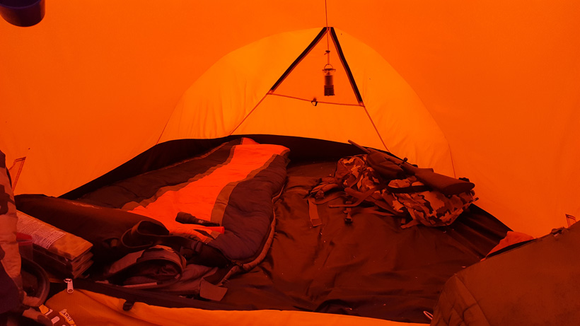 Sleeping section of the tent Sleeping section of the tent