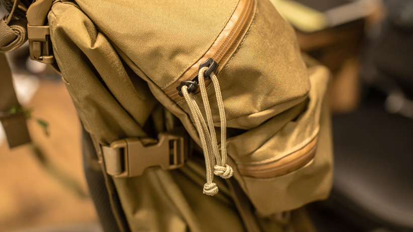 Stock p-cord pulls on Mystery Ranch Marshall backpack Stock p-cord pulls on Mystery Ranch Marshall backpack
