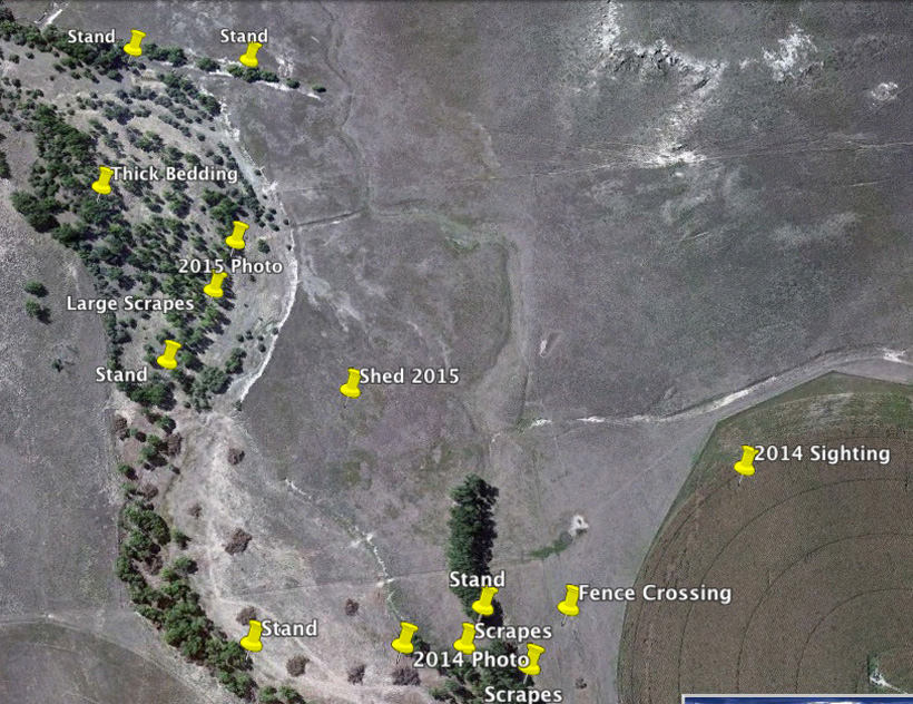 Symmetrical Ten buck locations on Google Earth Symmetrical Ten buck locations on Google Earth