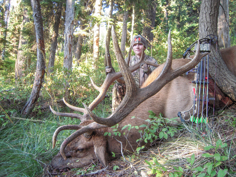 Wyatt ODay with his giant 2014 archery elk side view Wyatt ODay with his giant 2014 archery elk side view