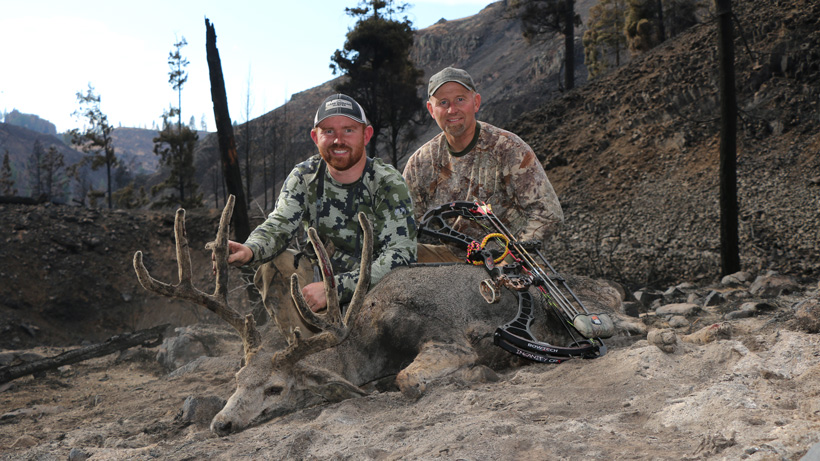 Zach Kenner and father with his archery velvet mule deer Zach Kenner and father with his archery velvet mule deer