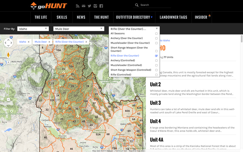 Map Idaho Hunting Units Share Map