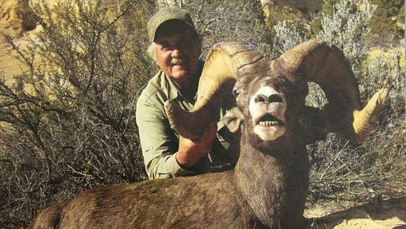 Larry Altimus with his illegal desert bighorn ram from Utah Larry Altimus with his illegal desert bighorn ram from Utah