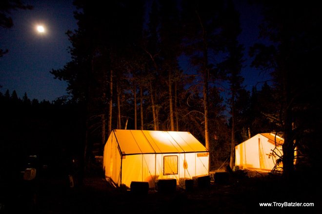 Hunting camps glowing tent photos goHUNT