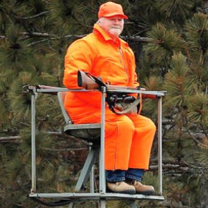 Pumpkins and hunters - taking blaze orange to the extreme